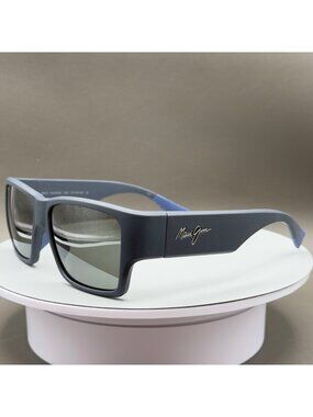 Maui Jim Kaolu MJ0641S-003 Square Sunglasses Blue Wrap Polarized Grey Lens READ